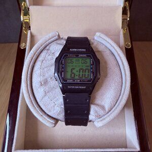 Xinji Digital Resin Sport Watch Multifunction Black/Green, 35mm